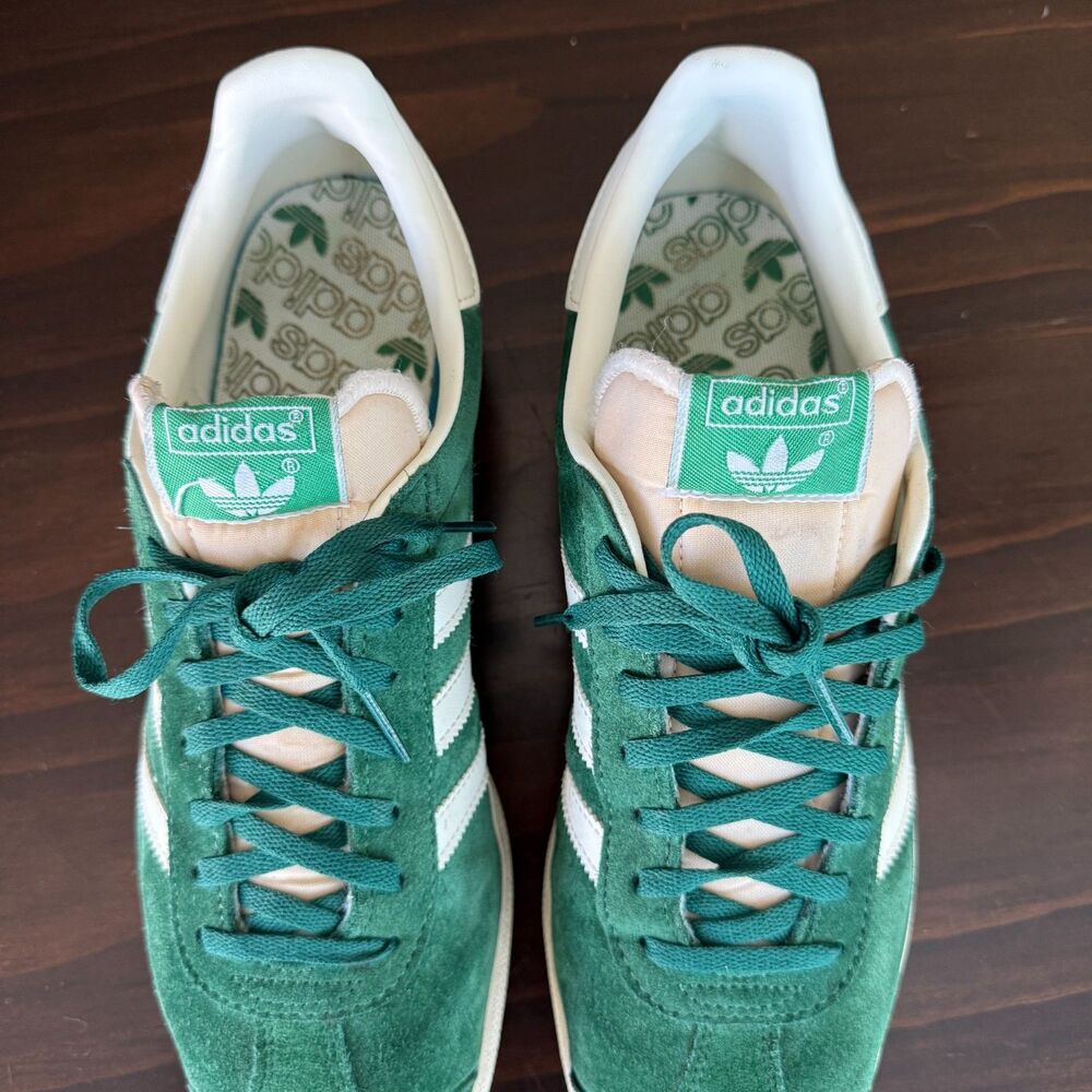 Size 10.5 - Adidas Gazelle GY7338 Sneaker Men's Dark Green Suede Lifestyle Shoes - Picture 3 of 13